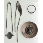 Set of Silver Finnish Badge, Pendant, Bracelet, and Ring (First part of 20th c.) (4)