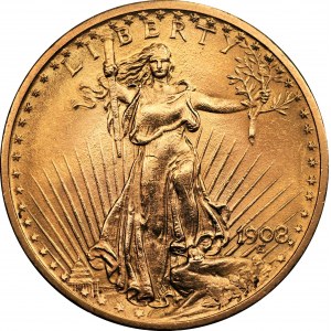 USA - 20 dolarów 1908 - Bez motta - no motto