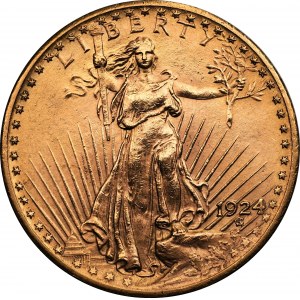 USA - 20 dolarów 1924 - Filadelfia - z mottem - typ Saint Gaudens - Double Eagle