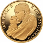Set Papieski 1988 - Jan Paweł II - X lat Pontyfikatu - zestaw 4 złotych monet w etui