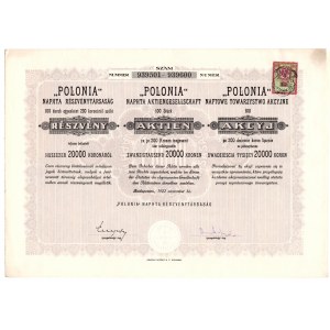 POLONIA - Naftowe Towarzystwo Akcyjne - 100 akcji po 200 koron 1922
