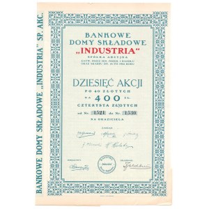Bankowe Domy Składowe Industria - 10 x 40 złotych 1927