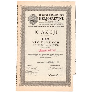 Krajowe Towarzystwo Meljoracyjne Spółka Akcyjna - Em.3 - 10 x 100 złotych