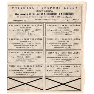 Przemysł i Eksport Leśny S.A. w Warszawie - 100 x 1.000 marek 1923