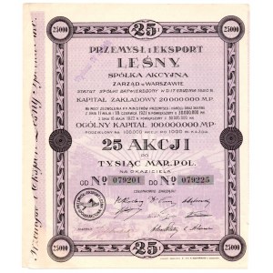 Przemysł i Eksport Leśny S.A. w Warszawie - 25 x 1.000 marek 1922
