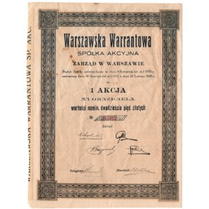 Warszawska Warrantowa Spółka Akcyjna - 25 złotych 1928