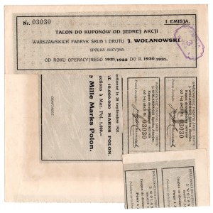 Warszawskie Fabryki Śrub i Drutu J. Wolanowski - Em.1, - 1.000 mkp