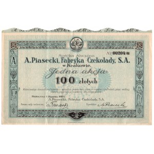 A. Piasecki, Fabryka Czekolady S.A. - 100 złotych 1933