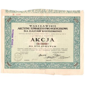 Warszawskie Akcyjne Towarzystwo Pożyczkowe na Zastaw Ruchomości - Em. 4, - 100 złotych 1932