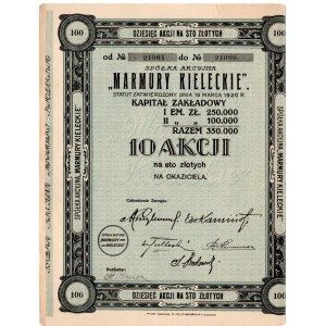 Spółka Akcyjna Marmury Kieleckie - Em. II, 100 złotych 1927