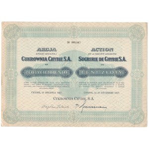 Cukrownia CHYBIE S.A. - 100 złotych 1927