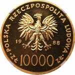 10.000 złotych 1988 Jan Paweł II - X Lat Pontyfikatu - NGC PF68 Cameo