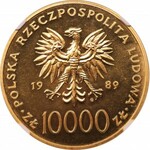 10.000 złotych 1989 Jan Paweł II - Kratka - NGC MS66
