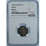 5 groszy 1923 - Mosiądz - NGC MS62