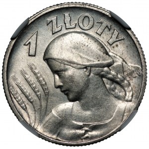 1 złoty 1925 - Londyn - Żniwiarka - NGC UNC Details