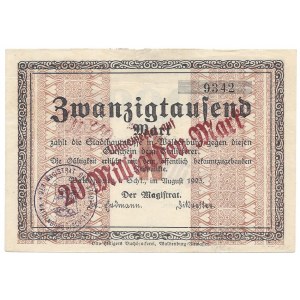 Waldenburg (Wałbrzych) 20.000 marek 1923 - przedruk na 20 miliardów marek
