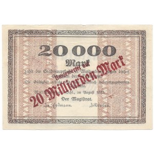 Waldenburg (Wałbrzych) 20.000 marek 1923 - przedruk na 20 miliardów marek
