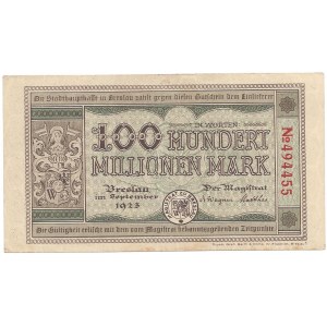 Breslau (Wrocław) - 100 milionów marek 1923 -