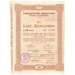 Towarzystwo Kredytowe Miasta Warszawy - 5 % List Zastawny na 100 złotych 1926 - zestaw 5 sztuk
