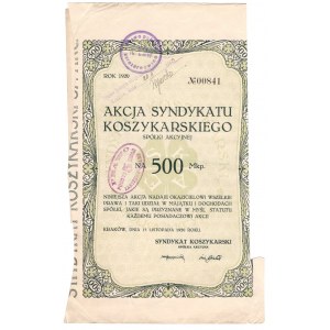Akcja Syndykatu Koszykarskiego S.A. - 500 mkp 1920 -