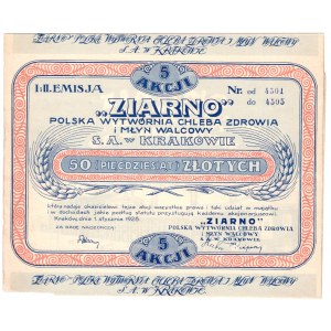 Ziarno Polska Wytwórnia Chleba Zdrowia i Młyn Walcowy -5 x 10 zł 1928 -