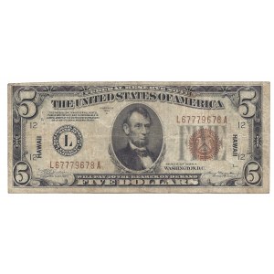 USA - 5 dolarów 1934 - Hawaii