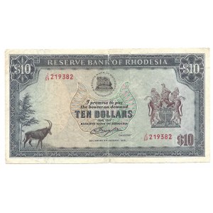 Rodezja - Reserve Bank of Rhodesia - 10 dolarów 1979