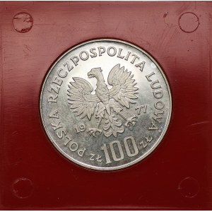 100 złotych 1977 - Ochrona Środowiska Ryba - próba Ag 625