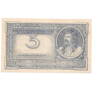 5 marek 1919 - seria S - odmiana kolorystyczna - druk niebieskoszary