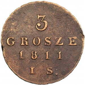 Księstwo Warszawskie - 3 Grosze 1811 - IS