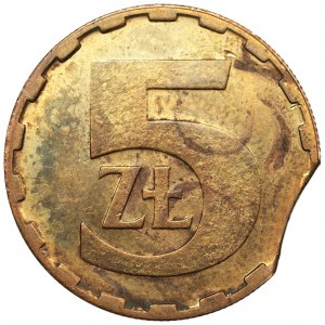 DESTRUKT - 5 złotych 1986 - końcówka blachy