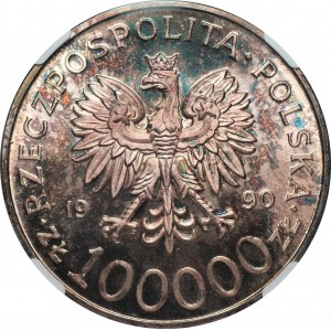 100.000 złotych 1990 - Solidarność - NGC MS67