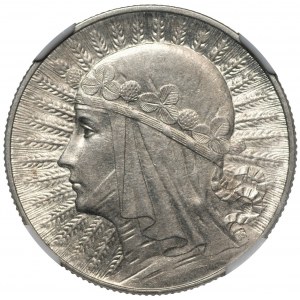 5 złotych 1933 - Głowa Kobiety - NGC AU58 - z puncą JCh