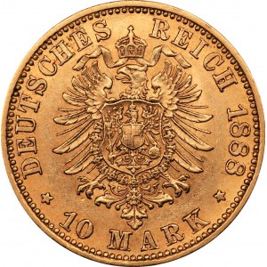 NIEMCY - Prusy - Fryderyk III - 10 marek 1888