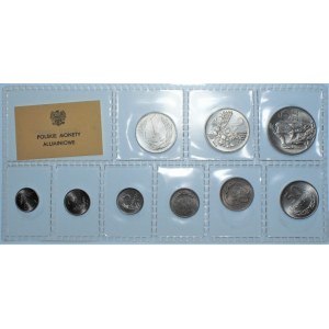 Rybak na Trawce w zestawie Polskie Monety Aluminiowe (1949-1974) - set od 1 grosza do 5 złotych