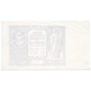 Czarnodruk awersu 50 złotych 1940 - bez serii oraz numeracji bez znaku wodnego