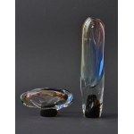 Glass vase and ashtray - Bohemia Glass - Josef Rozinek - with tag!