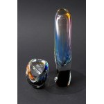 Glass vase and ashtray - Bohemia Glass - Josef Rozinek - with tag!