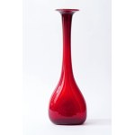 Giant glass vase with slender neck - HS Tarnowiec - Ruby.