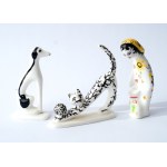 3 porcelain figurines from Ćmielów painting workshop - AS Ćmielów - in boxes - with certificates!