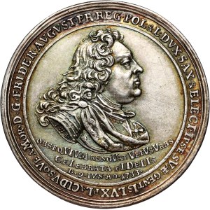 August III, medal z 1733 roku, Otwarcie kopalni w Freiburgu