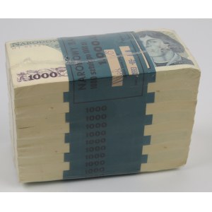 Zgrzewka bankowa 1000 złotych 1982, seria HT (1000 sztuk)