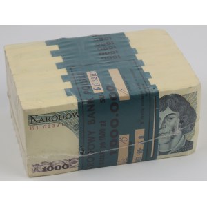 Zgrzewka bankowa 1000 złotych 1982, seria HT (1000 sztuk)