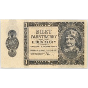 II RP, 1 złoty 1.10.1938, rozbiegówka