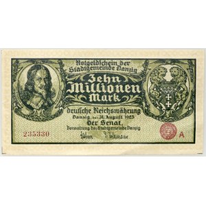 Wolne Miasto Gdańsk, 10000000 marek 31.08.1923, seria A