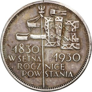 II RP, 5 złotych 1930, Warszawa, Sztandar, STEMPEL GŁĘBOKI