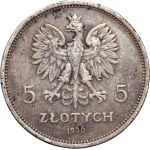 II RP, 5 złotych 1930, Warszawa, Sztandar, STEMPEL GŁĘBOKI