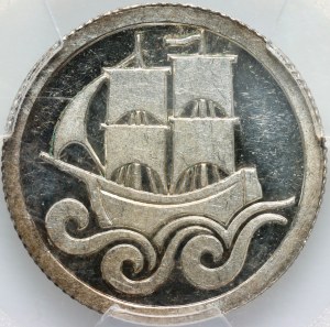 Wolne Miasto Gdańsk, 1/2 guldena 1927, Berlin, Koga, stempel lustrzany