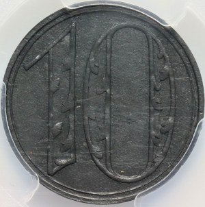 Wolne Miasto Gdańsk, 10 fenigów 1920, duże cyfry