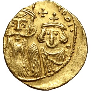 Byzantium, Constans II, Constantine IV, Heraclius, and Tiberius (641-668), Solidus, Constantinople